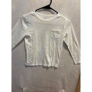 Crewcuts Kids Long Sleeve White Pocket Tee Size M (8-9)